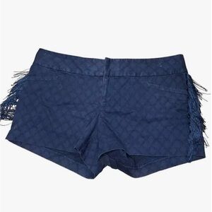 Lilly Pulitzer Navy Jacquard Ellie Fringe Shorts – Classic Fit, Resort Chic!
